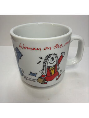 Vintage 1985 Cathy Comic Strip Mug Woman On The Move Current Japan Coffee Cup